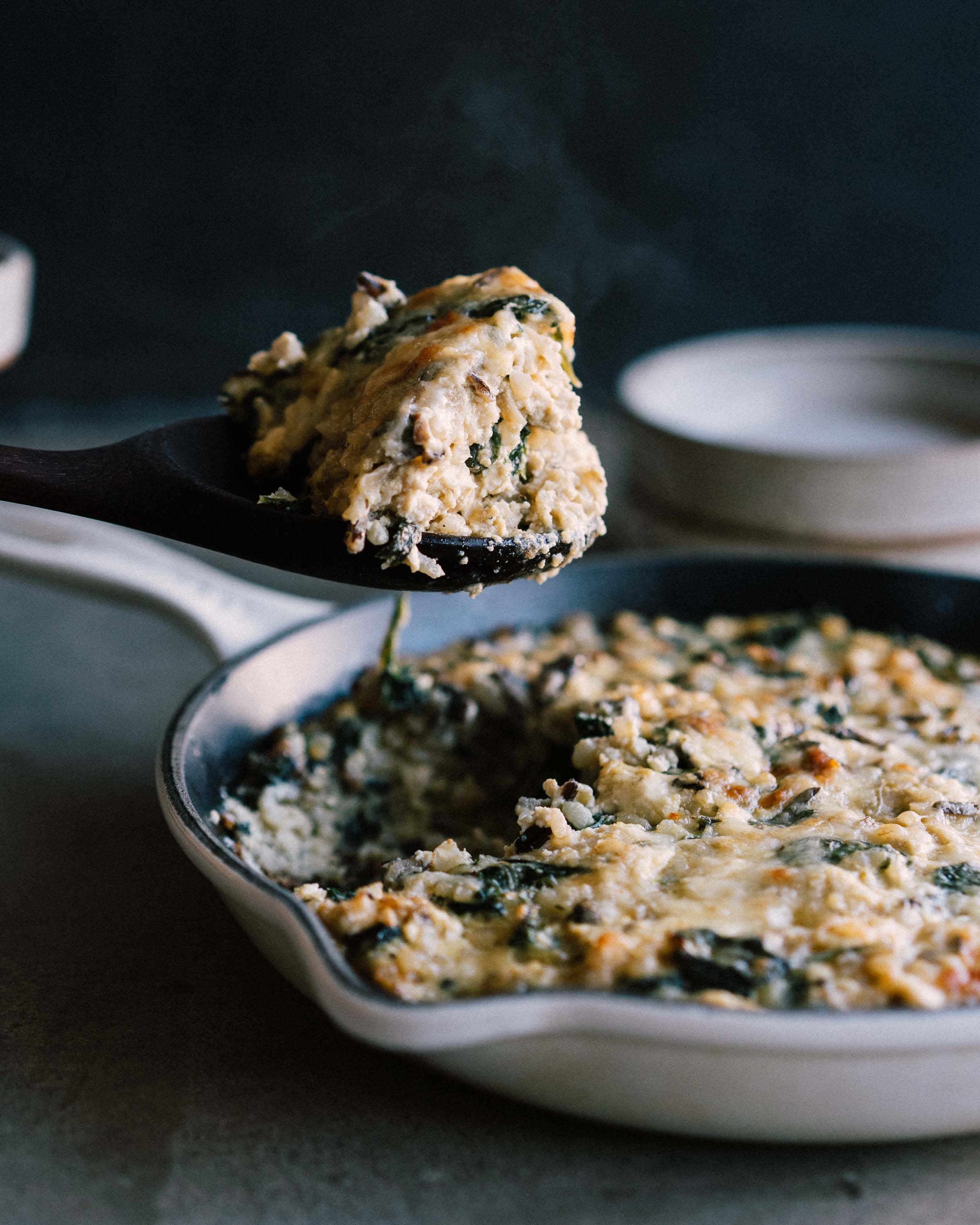 Mushroom & Spinach Rice Gratin