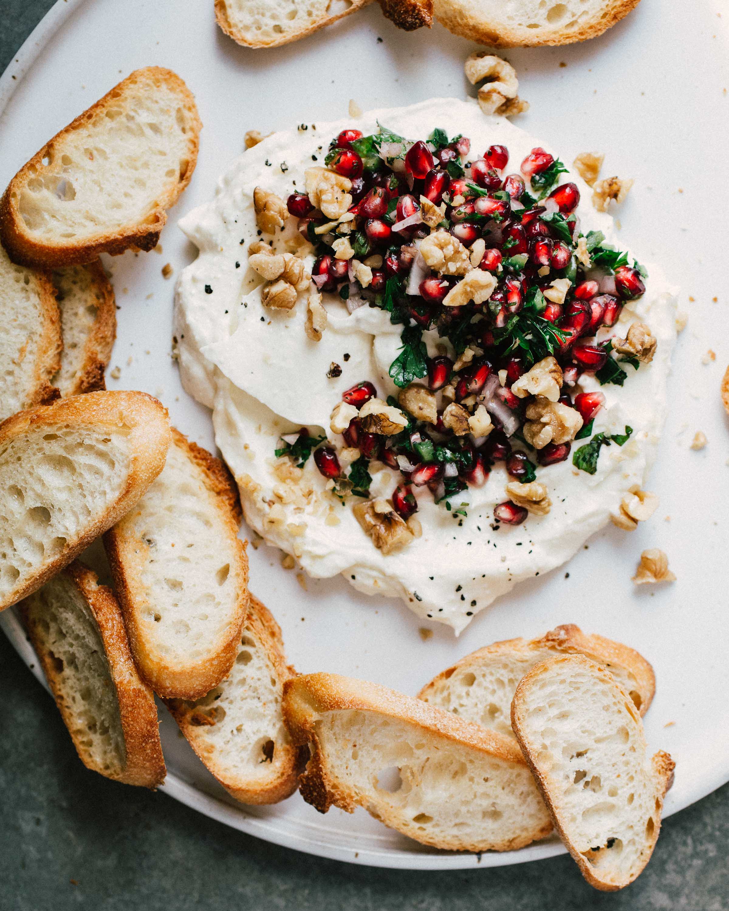 Whipped Feta w/ Pom Relish & Crostini
