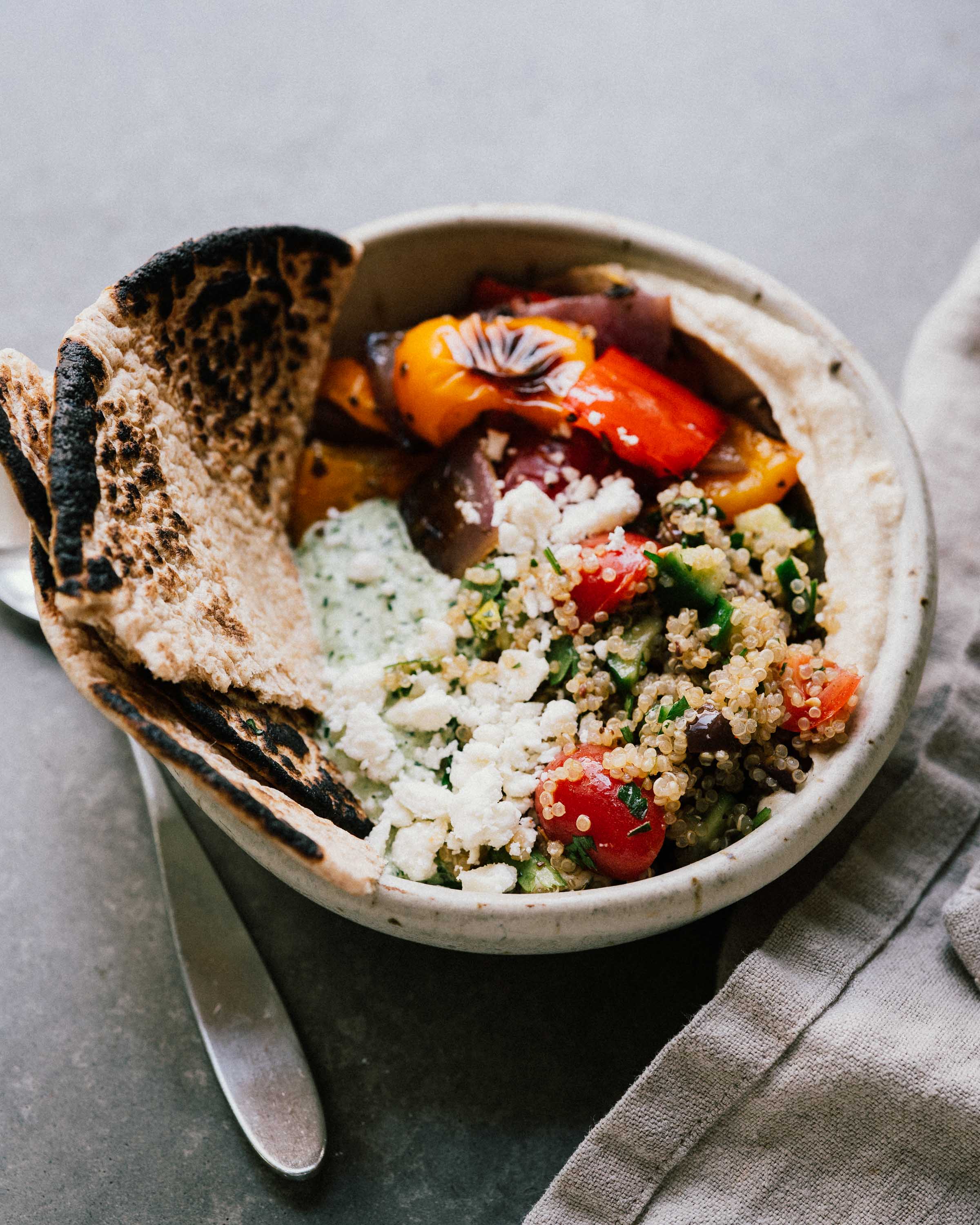 Mezze Bowls w/ Quinoa Tabbouleh